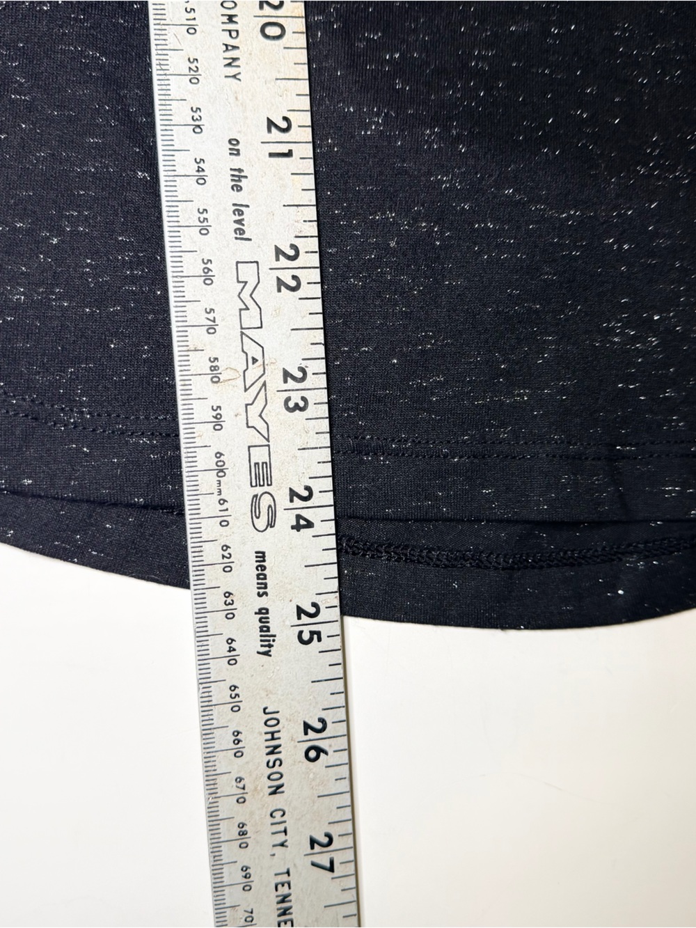 Faded Glory Black Heathered V-Neck Long Sleeve Top - Picture 4 of 7